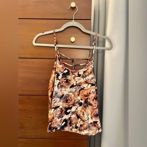 Soprano Floral Rose patterned Spaghetti Strap Tank Top